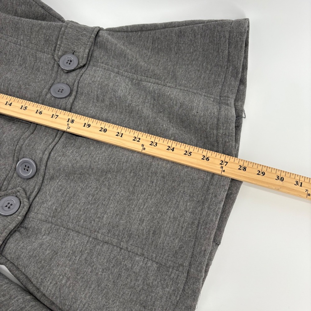 Therapy by Lane Crawford Women's LG Gray Hooded‎ Double Breasted Pea Coat Jacket - Picture 7 of 8